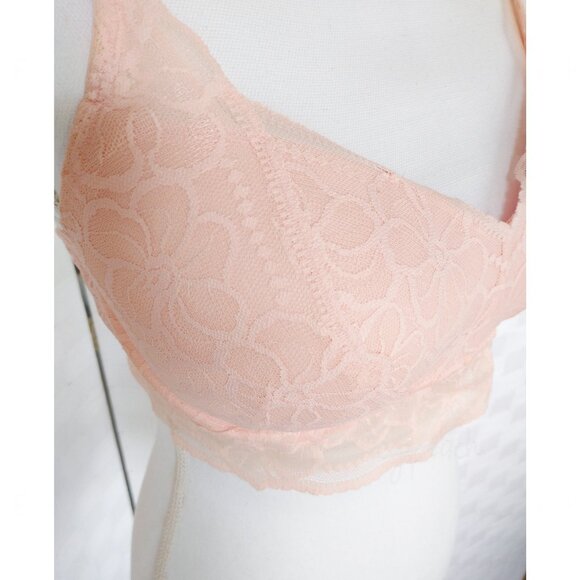 Pink by VS Size M(D-DD) Medallion Lace Bralette Victoria’s Secret Pushup Floral - Picture 8 of 14